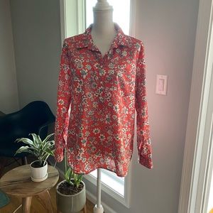 GAP long sleeve floral blouse NWOT